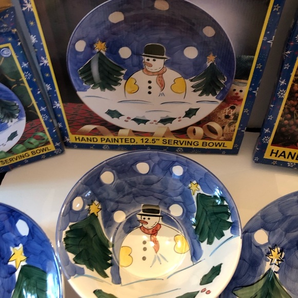 Christmas Large Serving Platter and Bowls. 3 Piece Set. NEW - Picture 3 of 6